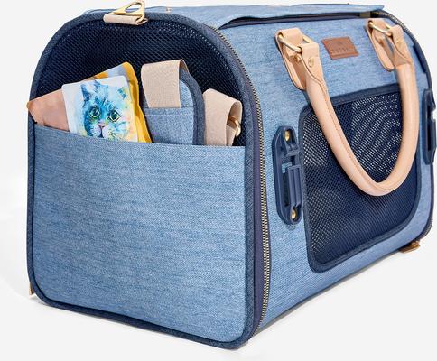 Show full view: Petsfit Deluxe Bag Dog & Cat Carrier, Denim Blue, 17.3 x 11 x 12.2-in slide 8 of 11