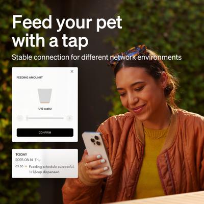 Show full view: Petlibro Granary WIFI 2.4g & 5G Automatic Cat & Dog Feeder + 3 Pet Food Desiccant Bags, White, 5-L slide 6 of 11