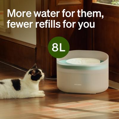Show full view: Petlibro Capsule Ultra-Quiet Dog Water Fountain, White, 2.1-gal slide 9 of 12