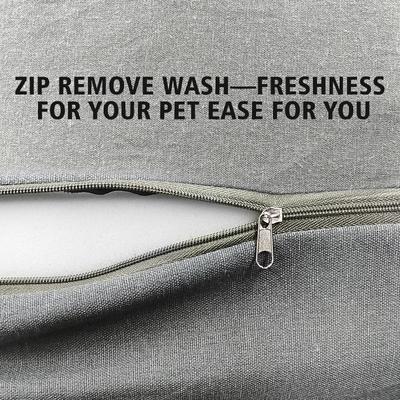 Show full view: Caghash Egg Crate Foam Orthopedic Bolstered Sofa Dog Couch Bed with Removable Cover, Grey, Small: 22 x 22 x 2-in slide 3 of 8