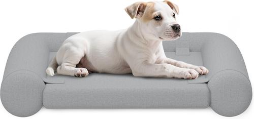 Show full view: Caghash Egg Crate Foam Orthopedic Bolstered Sofa Dog Couch Bed with Removable Cover, Grey, Small: 22 x 22 x 2-in slide 8 of 8