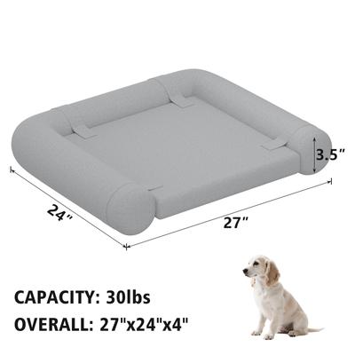 Show full view: Caghash Egg Crate Foam Orthopedic Bolstered Sofa Dog Couch Bed with Removable Cover, Grey, Small: 22 x 22 x 2-in slide 5 of 8