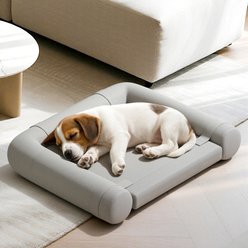 Caghash Egg Crate Foam Orthopedic Bolstered Sofa Dog Couch Bed with Removable Cover, Grey, Small: 22 x 22 x 2-in