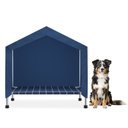 Caghash Indoor & Outdoor Waterproof Sunshade Elevated Canopy Dog Bed with Removable Cover, Blue, Medium: 34 x 26 x 24-in