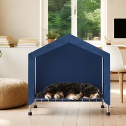 Caghash Indoor & Outdoor Waterproof Sunshade Elevated Canopy Dog Bed with Removable Cover, Blue, Medium: 34 x 26 x 24-in slide 2 of 7