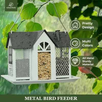 Show full view: Kingsyard Wild Bird House & Triple Feeder, Black/White slide 5 of 8