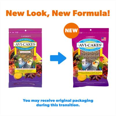Show full view: Lafeber Fruit Delight Avi-Cakes Cockatiel & Parakeet Bird Food, 8-oz bag slide 2 of 9