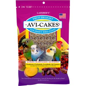 Lafeber Fruit Delight Avi-Cakes Cockatiel & Parakeet Bird Food, 8-oz bag