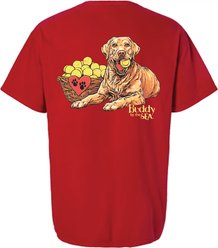 BUDDY BY THE SEA Tennis Ball for you Adult Short Sleeve Tee, Holiday Red, XX-Large