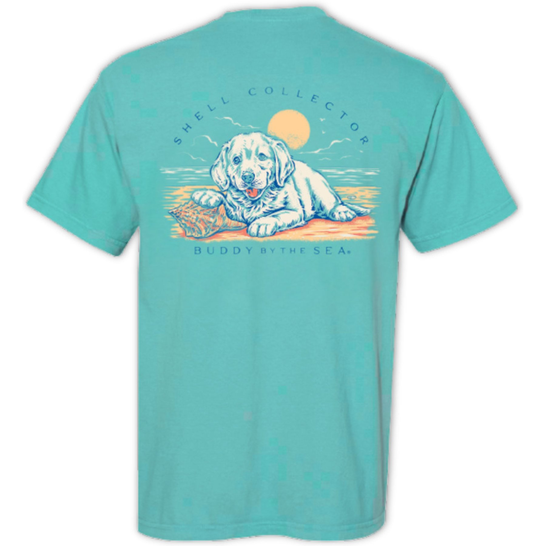 BUDDY BY THE SEA Shell Collector Adult Short Sleeve Tee, Mint, Large