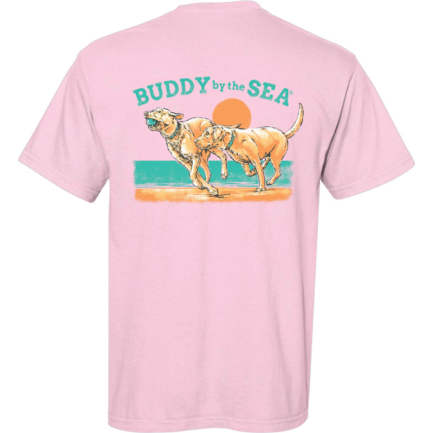 BUDDY BY THE SEA Best Friends Adult Short Sleeve Tee, Cotton Candy, Medium