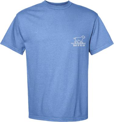 Show full view: BUDDY BY THE SEA Sunsets Adult Short Sleeve Tee, Porch Blue, Medium slide 3 of 3