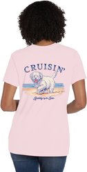 BUDDY BY THE SEA Cruisin' Ladies V-Neck Tee, Cotton Candy, XX-Large