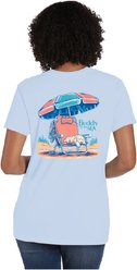 BUDDY BY THE SEA Beach Nap Ladies V-Neck Tee, Soothing Blue, Small