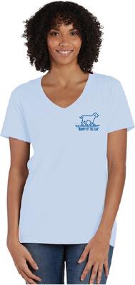 Show full view: BUDDY BY THE SEA Beach Nap Ladies V-Neck Tee, Soothing Blue, XX-Large slide 3 of 3