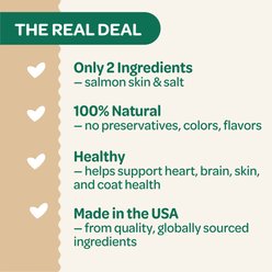 Wholesome Pride Pet Treats Smoked Salmon Skins Grain-Free dehydrated Dog Treats, 4-oz bag slide 2 of 8