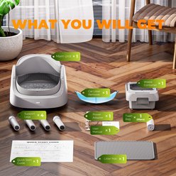 PetPivot AS11 Open-Top Self Cleaning with Safety Protection Automatic Cat Litter Box, Dark Grey slide 2 of 9