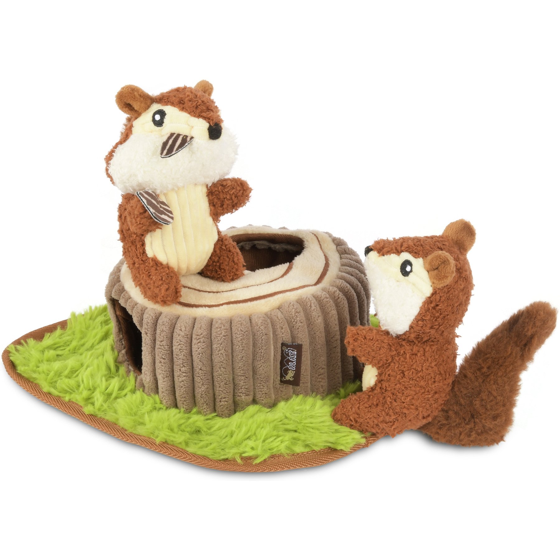 P.L.A.Y. Pet Lifestyle and You Woodland Creatures Chipmunks Squeaky Plush Dog Toy