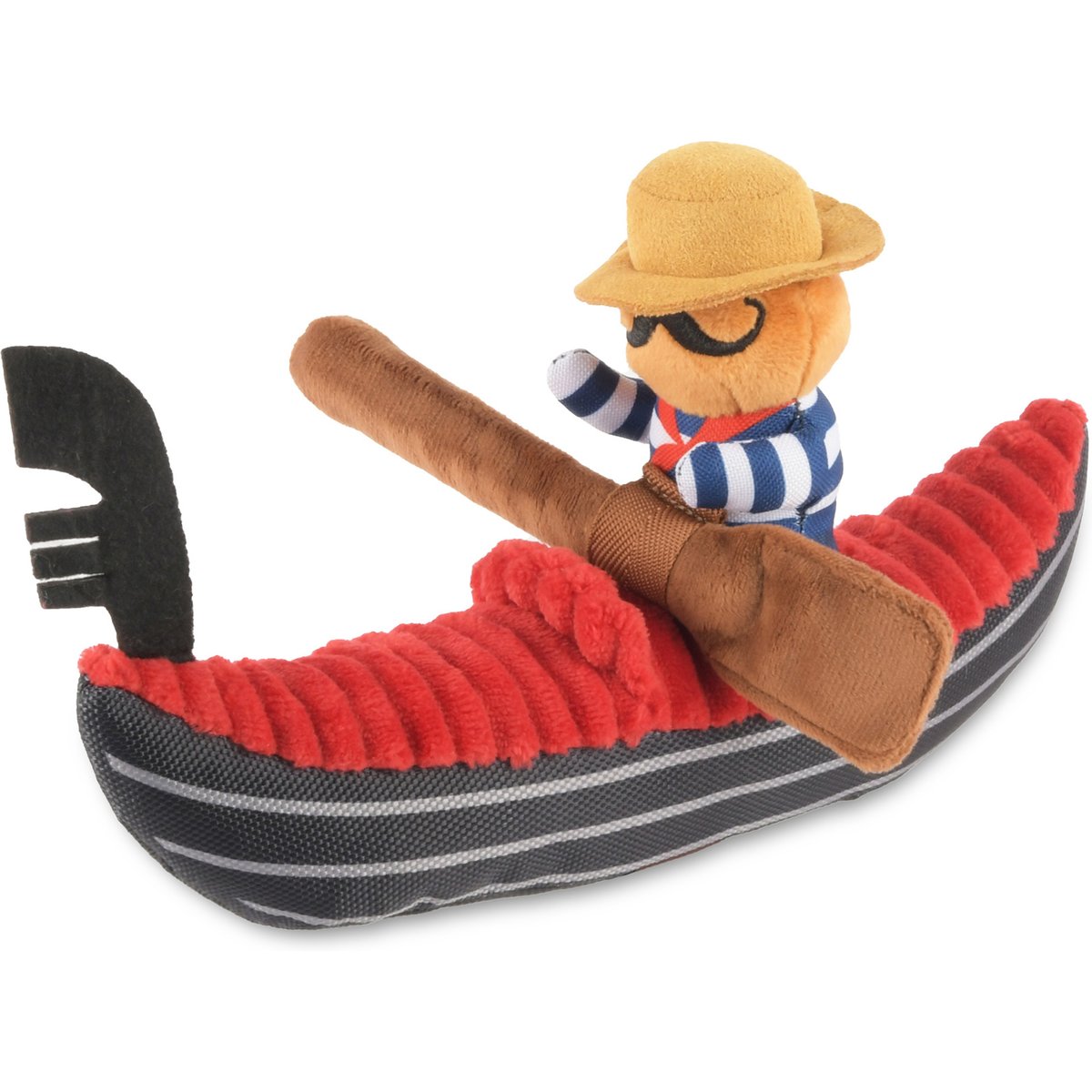 P.L.A.Y. Pet Lifestyle and You Totally Touristy Venice Gondola Squeaky Plush Dog Toy, Large