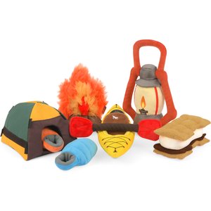 P.L.A.Y. Pet Lifestyle and You Camp Corbin Set Squeaky Plush Dog Toys, 5 count