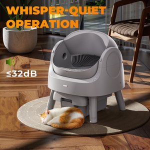 PetPivot AS11 Open-Top Self Cleaning with Safety Protection Automatic Cat Litter Box, Dark Grey