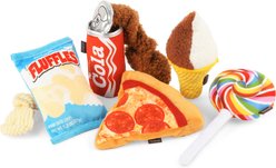 P.L.A.Y. Pet Lifestyle and You Snack Attack Mini Squeaky Plush Dog Toys, 5 count