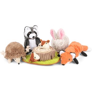 P.L.A.Y. Pet Lifestyle and You Woodland Creatures Collection Squeaky Plush Dog Toys, 5 count