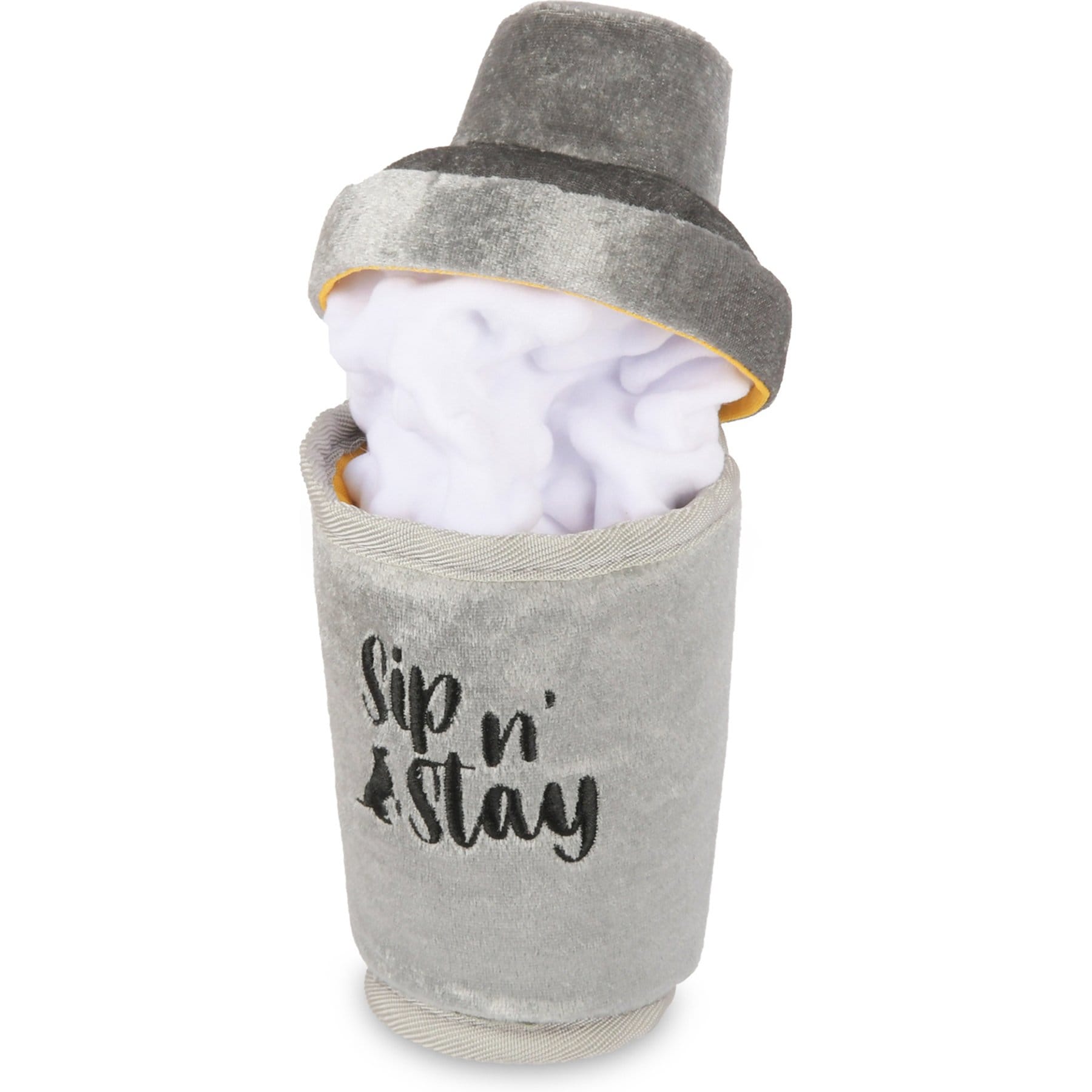 P.L.A.Y. Pet Lifestyle and You Happy Hour Cocktail Shaker Squeaky Plush Dog Toy