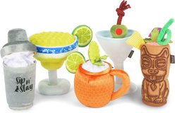 P.L.A.Y. Pet Lifestyle and You Happy Hour Collection Squeaky Plush Dog Toys, 5 count