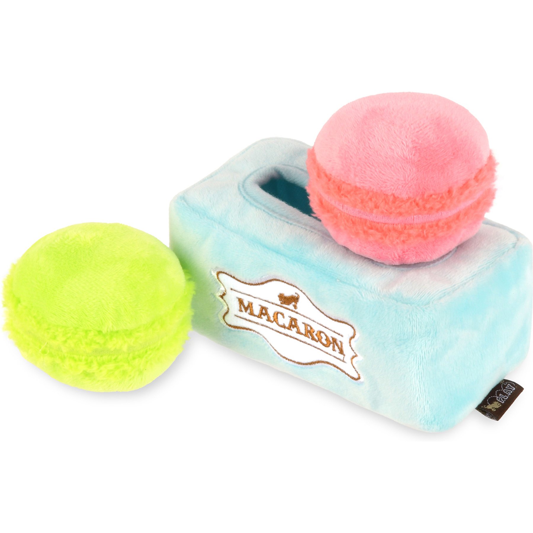 P.L.A.Y. Pet Lifestyle and You PupCup Cafe Macarons Squeaky Plush Dog Toy