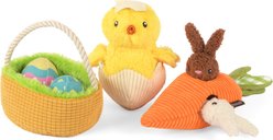 P.L.A.Y. Pet Lifestyle and You Hippity Hoppity Set Squeaky Plush Dog Toys, 3 count