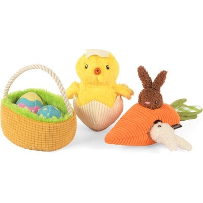 P.L.A.Y. Pet Lifestyle and You P.L.A.Y. Pet Lifestyle and You Hippity Hoppity Set Squeaky Plush Dog Toys, 3 count