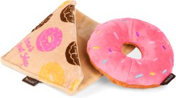 P.L.A.Y. Pet Lifestyle and You PupCup Cafe Donut Squeaky Plush Dog Toy, Small