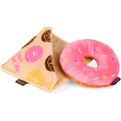 P.L.A.Y. Pet Lifestyle and You P.L.A.Y. Pet Lifestyle and You PupCup Cafe Donut Squeaky Plush Dog Toy, Small