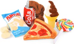 P.L.A.Y. Pet Lifestyle and You Snack Attack Set Squeaky Plush Dog Toys, 5 count