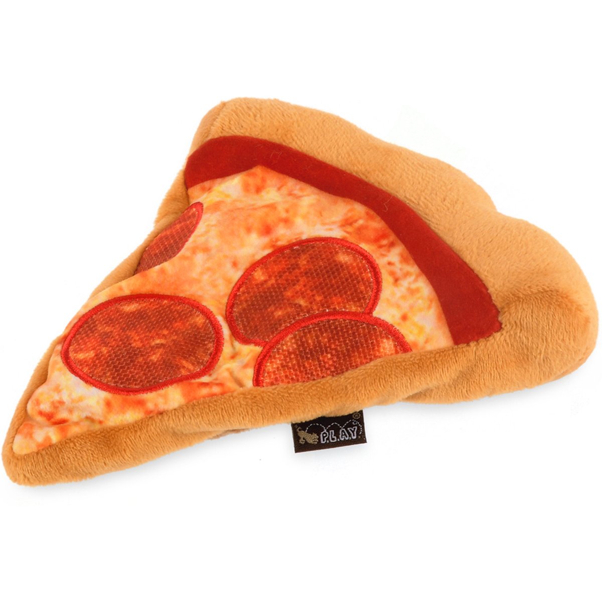 P.L.A.Y. Pet Lifestyle and You Snack Attack Minis Pizza Slice Squeaky Plush Dog Toy