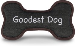 P.L.A.Y. Pet Lifestyle and You ECO PLAY Bone Urban Denim Squeaky Plush Dog Toy
