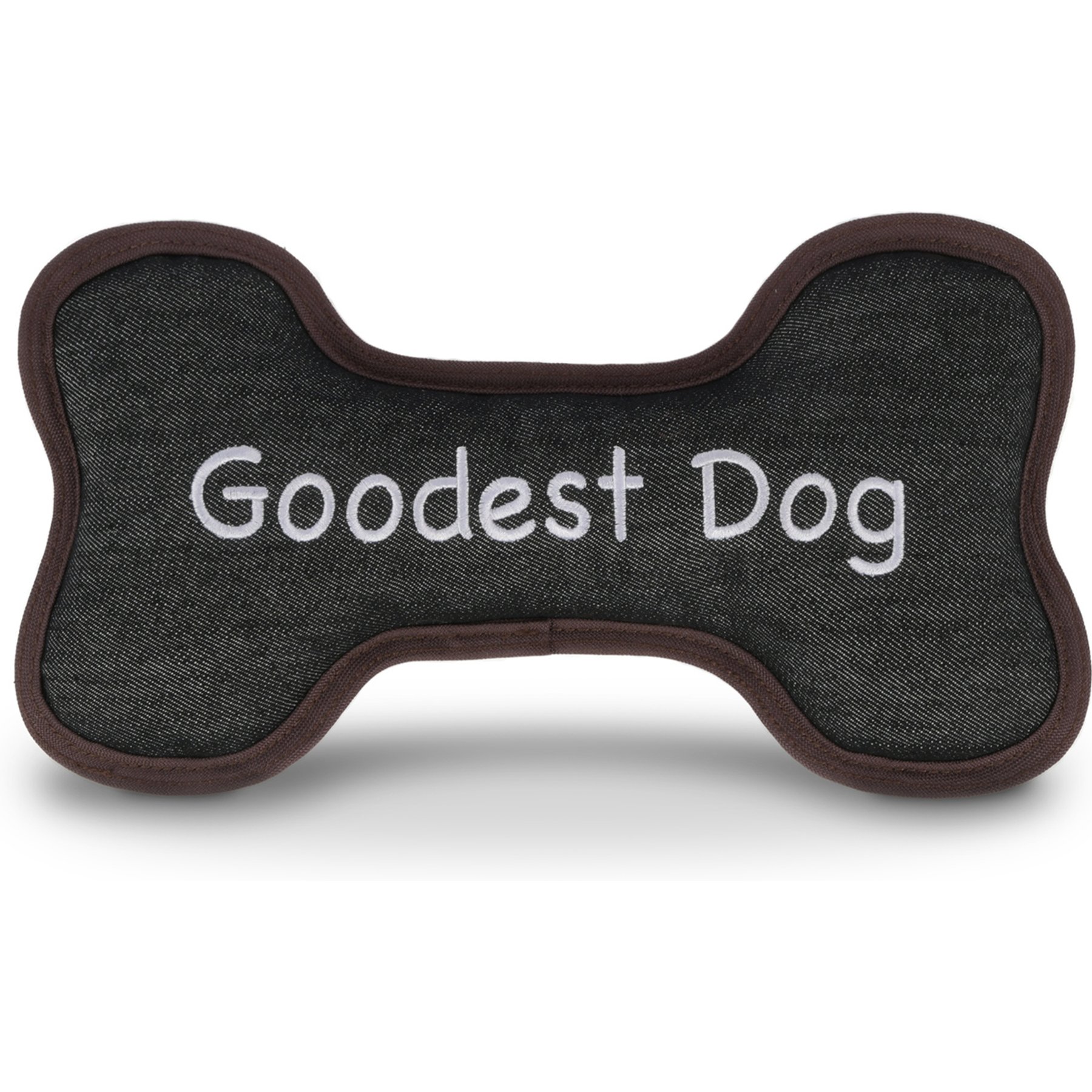 P.L.A.Y. Pet Lifestyle and You ECO PLAY Bone Urban Denim Squeaky Plush Dog Toy