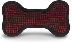 P.L.A.Y. Pet Lifestyle and You ECO PLAY Bone Houndstooth Squeaky Plush Dog Toy