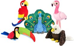 P.L.A.Y. Pet Lifestyle and You Fetching Flock Squeaky Plush Dog Toys, 5 count