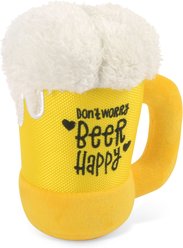 P.L.A.Y. Pet Lifestyle and You Clive & Bacon x PLAY Beer Squeaky Plush Dog Toy