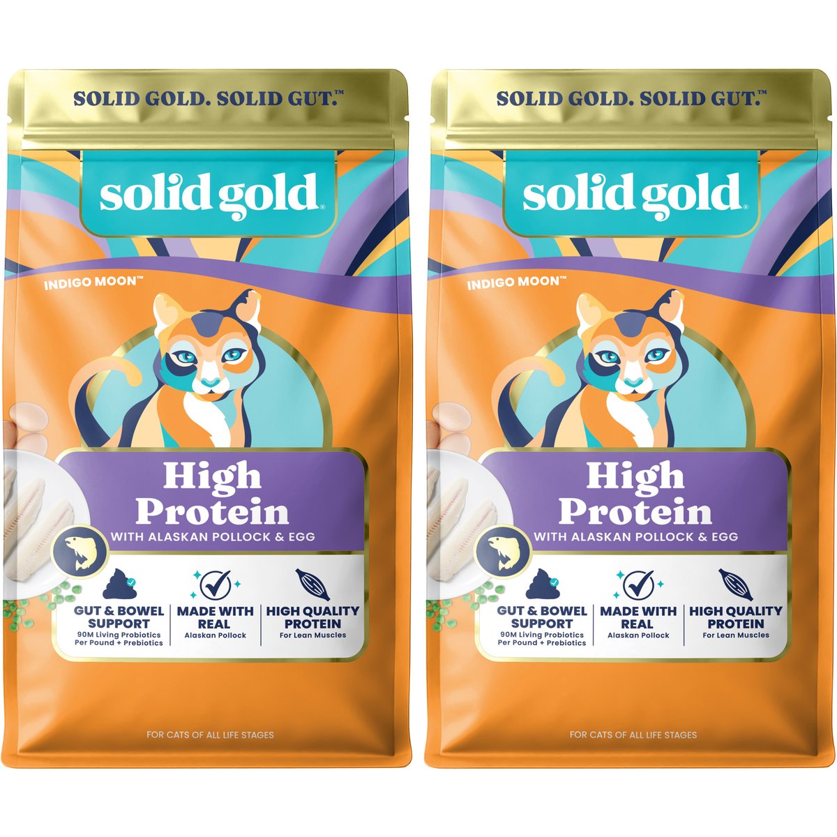 Solid Gold High Protein Wild Alaskan Pollock & Eggs Recipe Grain-Free Dry Cat Food, 24-lb bundle