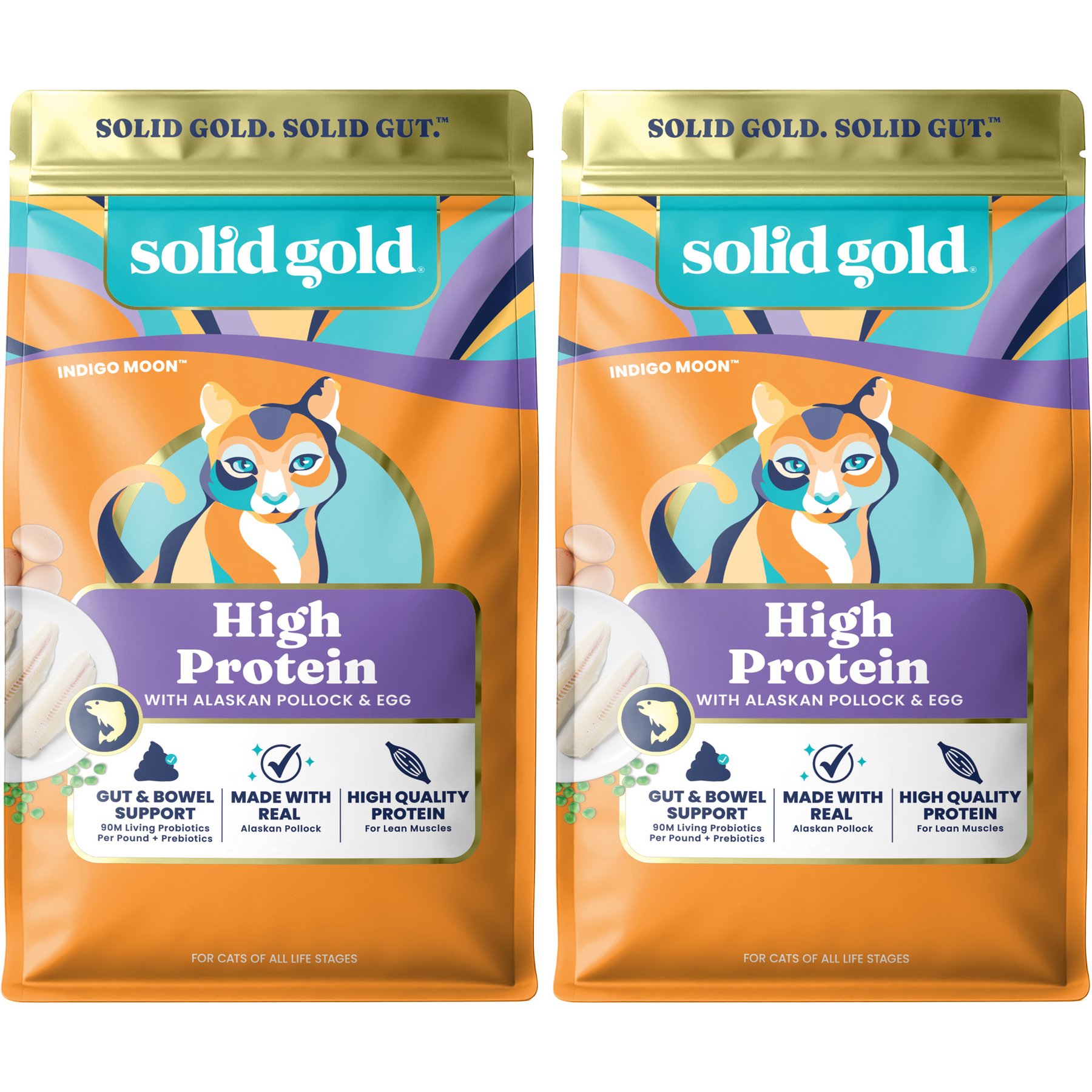 Solid Gold High Protein Wild Alaskan Pollock & Eggs Recipe Grain-Free Dry Cat Food, 24-lb bundle