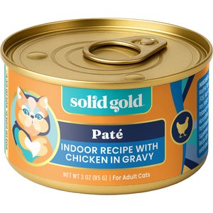 Solid Gold Flavorful Feast Indoor Recipe with Real Chicken Grain-Free Gravy Pate Wet Cat Food, 3-oz, case of 12