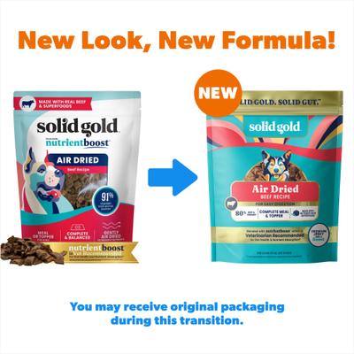 Show full view: Solid Gold Complete & Balanced Beef Recipe Air Dried Dog Food Topper, 2-lb pouch slide 3 of 11