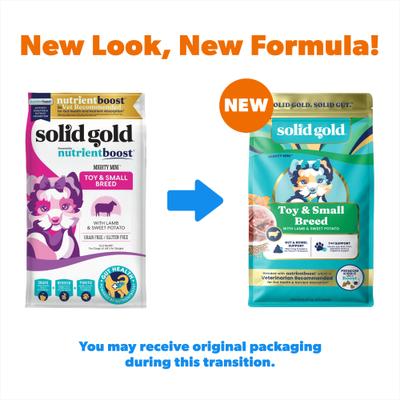 Show full view: Solid Gold Toy & Small Breed Gut Health Real Lamb & Sweet Potato Grain-Free Dry Dog Food, 11-lb bag slide 3 of 12