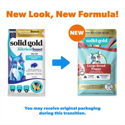 Show full view: Solid Gold Large Breed Puppy Gut Health Real Bison & Oatmeal Whole Grain Dry Dog Food, 22-lb bag slide 3 of 12