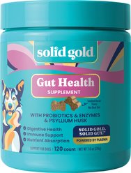 Solid Gold Mellow Belly Probiotic Soft Chews Digestive Supplement for Dogs, 120 count