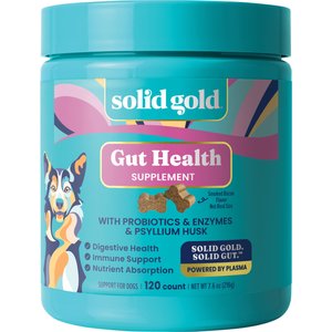Solid Gold Mellow Belly Probiotic Soft Chews Digestive Supplement for Dogs, 120 count