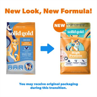 Show full view: Solid Gold High Protein Real Chicken & Eggs Grain-Free Dry Cat Food, 3-lb bag slide 3 of 12